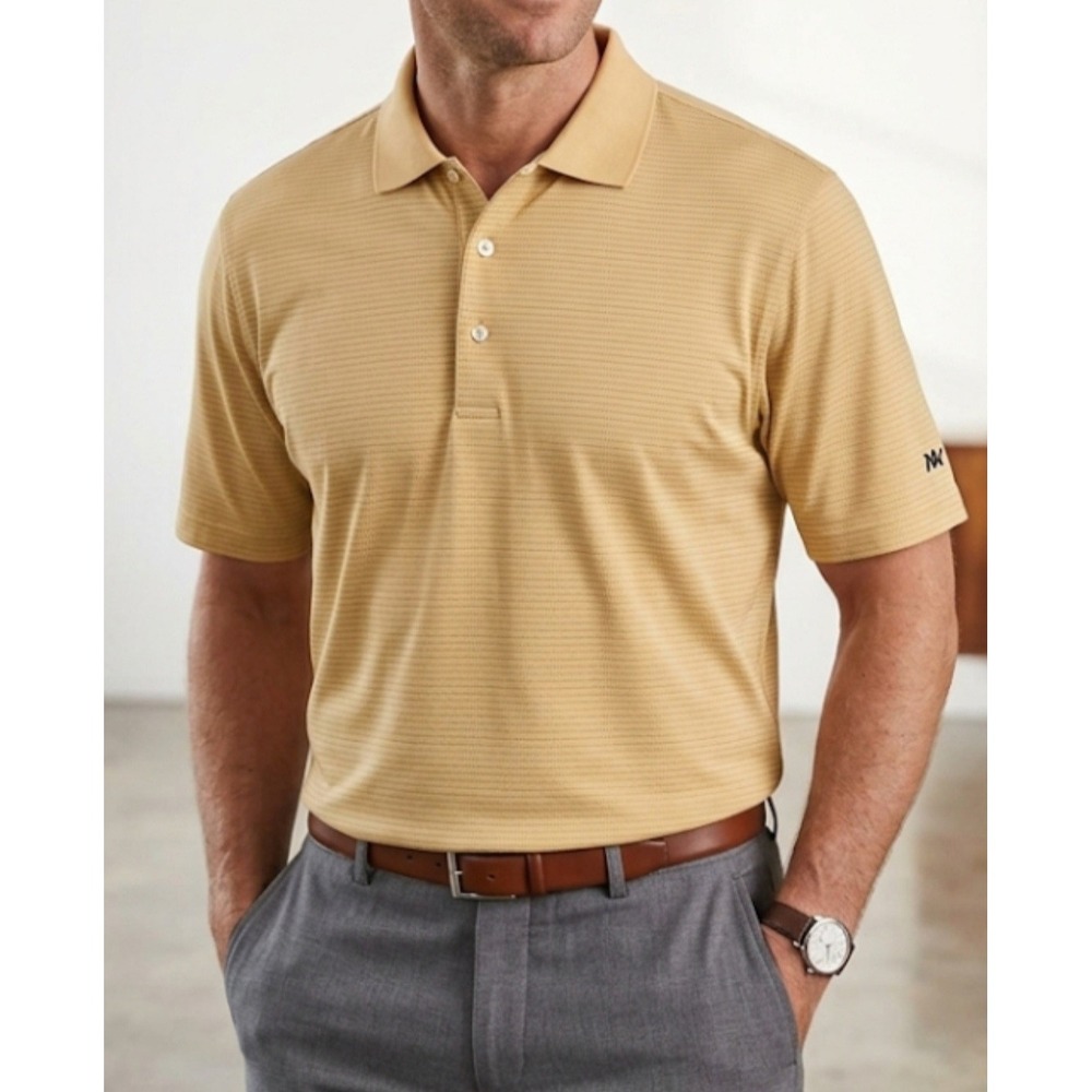 Peter Millar Polo Shirt Large  Golf Short Sleeve Yellow